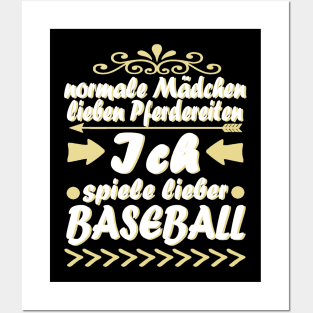 Baseball Mädchen Baseballschläger Frauen Spruch Posters and Art